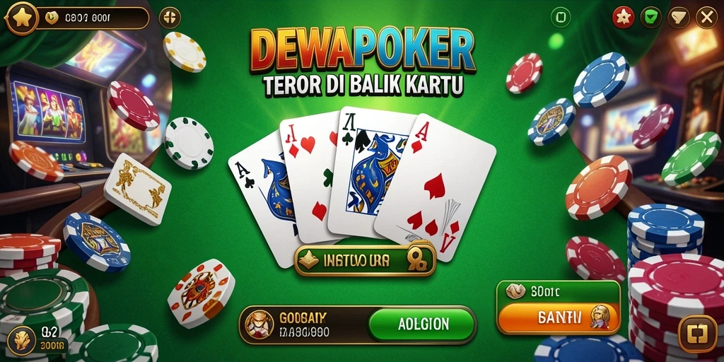 Tangkapan layar gameplay DEWAPOKER dengan suasana mencekam dan elemen horor.