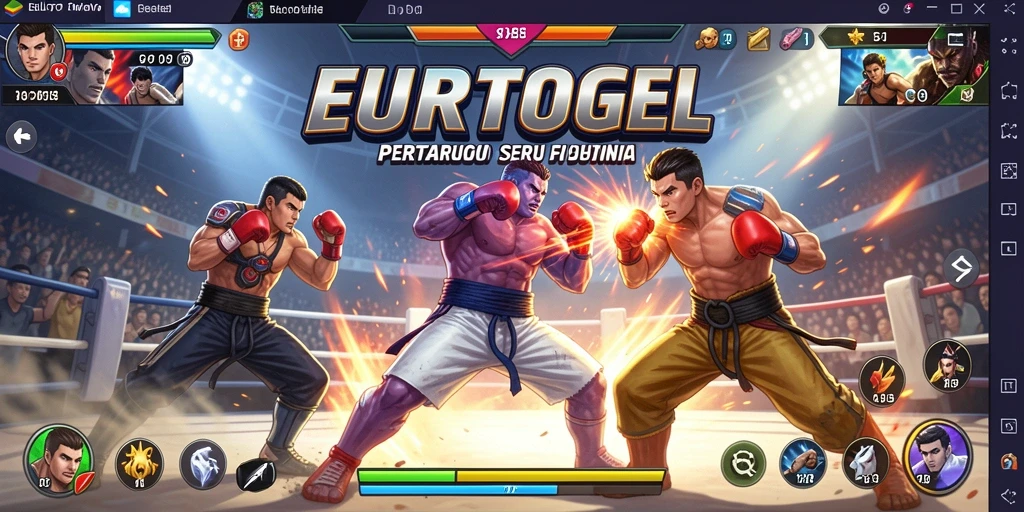 Tampilan intens dari gameplay <strong>EUROTOGEL</strong> saat pertarungan berlangsung.