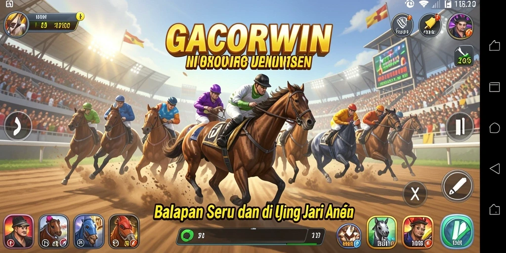 GACORWIN menampilkan gameplay balapan yang mendebarkan dan menarik.