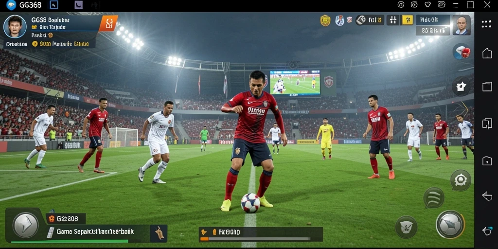 Screenshot GG368 menampilkan gameplay seru dengan atmosfer pertandingan sepak bola.