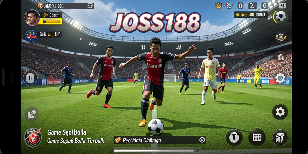 Screenshot JOSS188 menampilkan aksi seru dalam permainan sepak bola.
