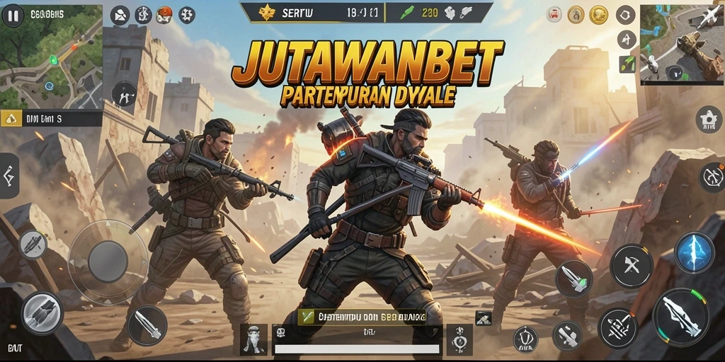 Tampilan seru dari gameplay JUTAWANBET dalam pertempuran Battle Royale.