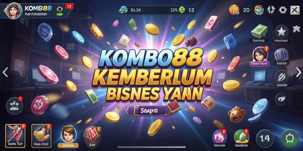 Tampilan gameplay <strong>KOMBO88</strong> yang menampilkan pengembangan bisnis yang dinamis.