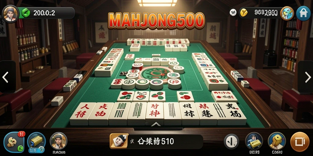 Tampilan gameplay <strong>MAHJONG500</strong> dengan tantangan Puzzle yang menarik.