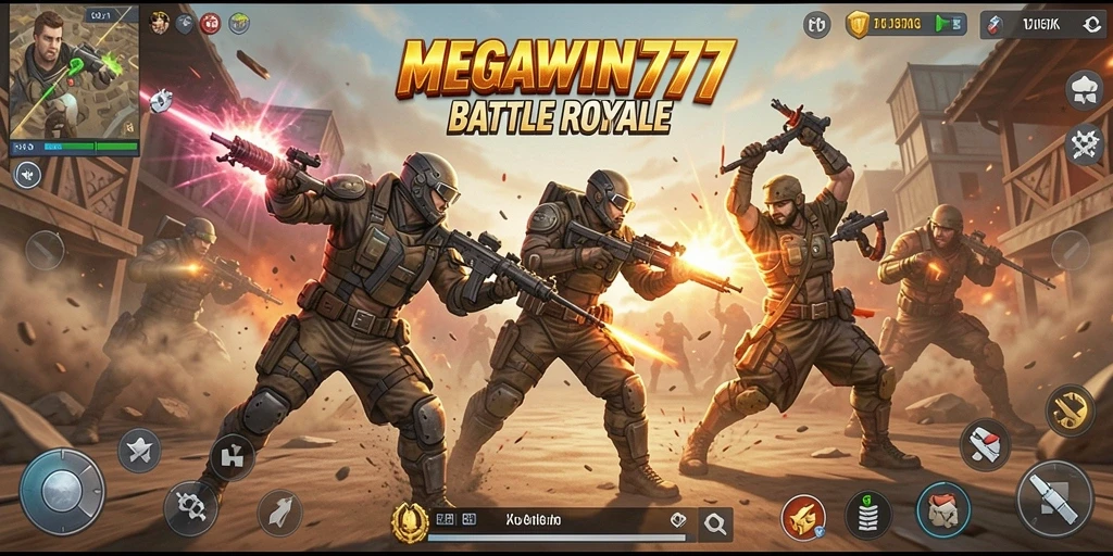 Gameplay seru di arena Battle Royale MEGAWIN777.