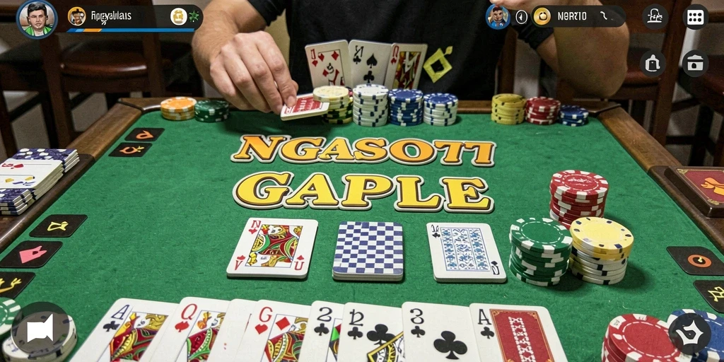 Screenshot gameplay Gaple yang menampilkan suasana seru di NGASO77.