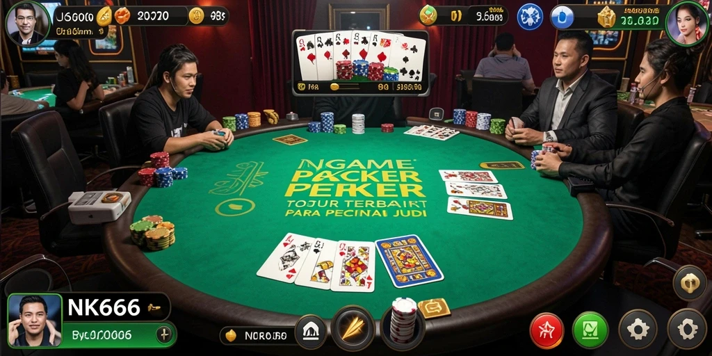 Screenshot utama NK666 dengan gameplay Poker yang mendebarkan.