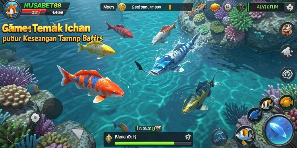 Tampilan gameplay Tembak Ikan NUSABET88 yang menggembirakan.