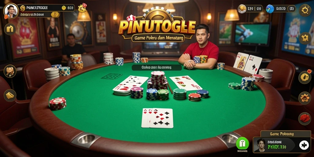 Tampilan gameplay seru dari PINTUTOGEL saat bermain Poker bersama teman.
