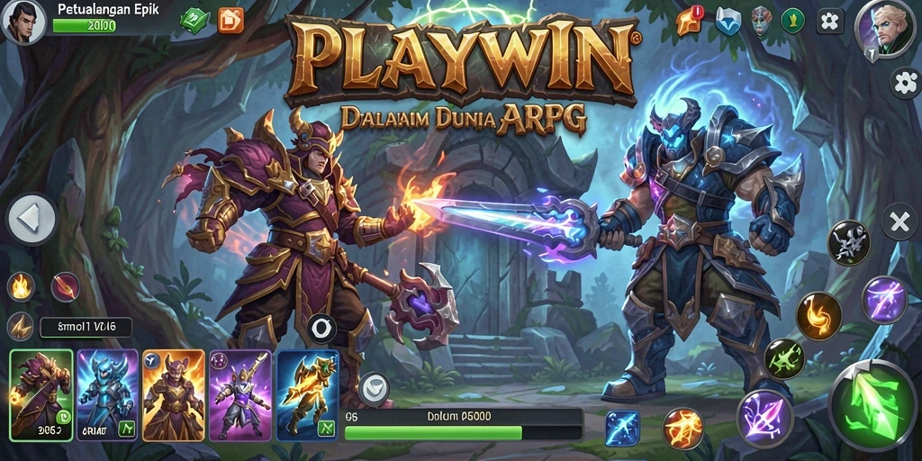 Tangkapan layar menampilkan pertarungan seru dalam gameplay ARPG.