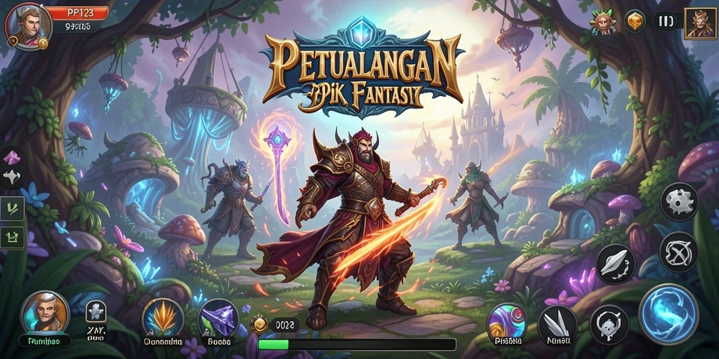 Tampilan screenshot PP123 menampilkan pertarungan epik dalam dunia RPG.