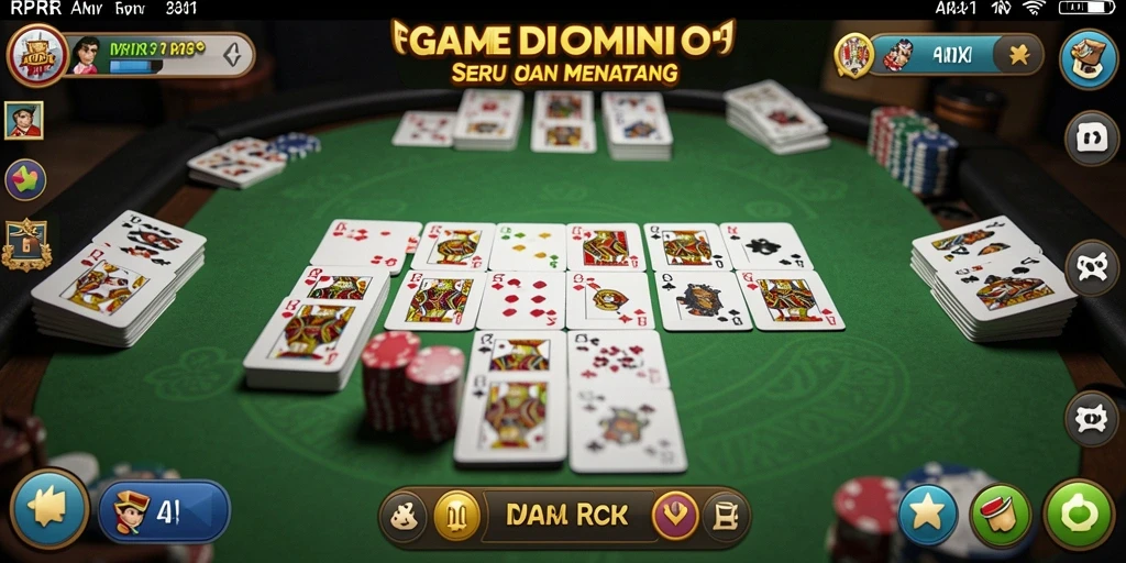 Tangkapan layar utama RPRR menampilkan aksi seru permainan Domino.