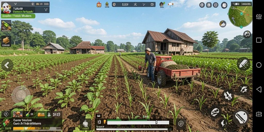 Gameplay menarik TURU99 dengan aktivitas pertanian yang seru.
