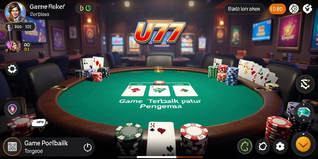Tampilan gameplay UT77 yang seru dan mendebarkan dalam permainan Poker.