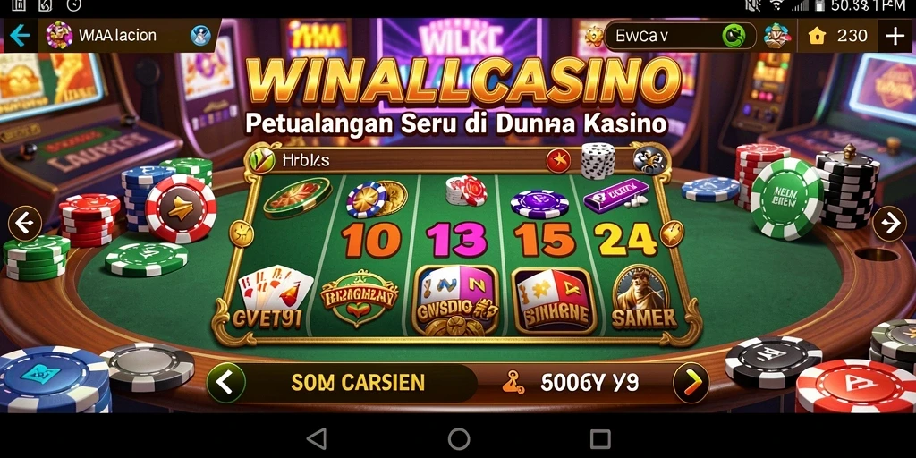 Screenshot gameplay WINALLCASINO dengan petualangan kasino yang seru.