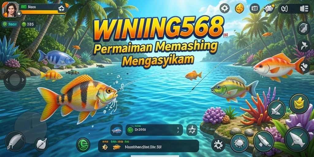 Tampilan menarik gameplay WINNING568 saat menangkap ikan.